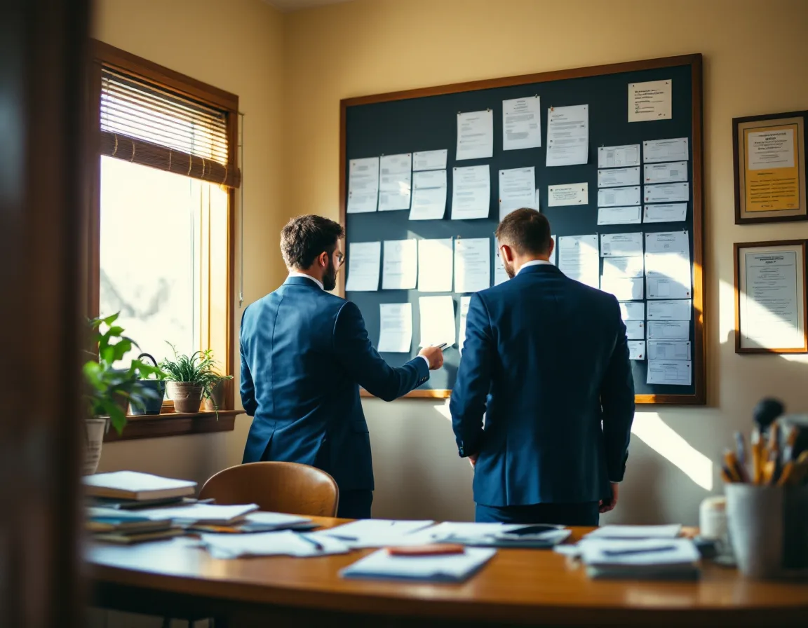 Consultants mapping a candidate slate against a scorecard